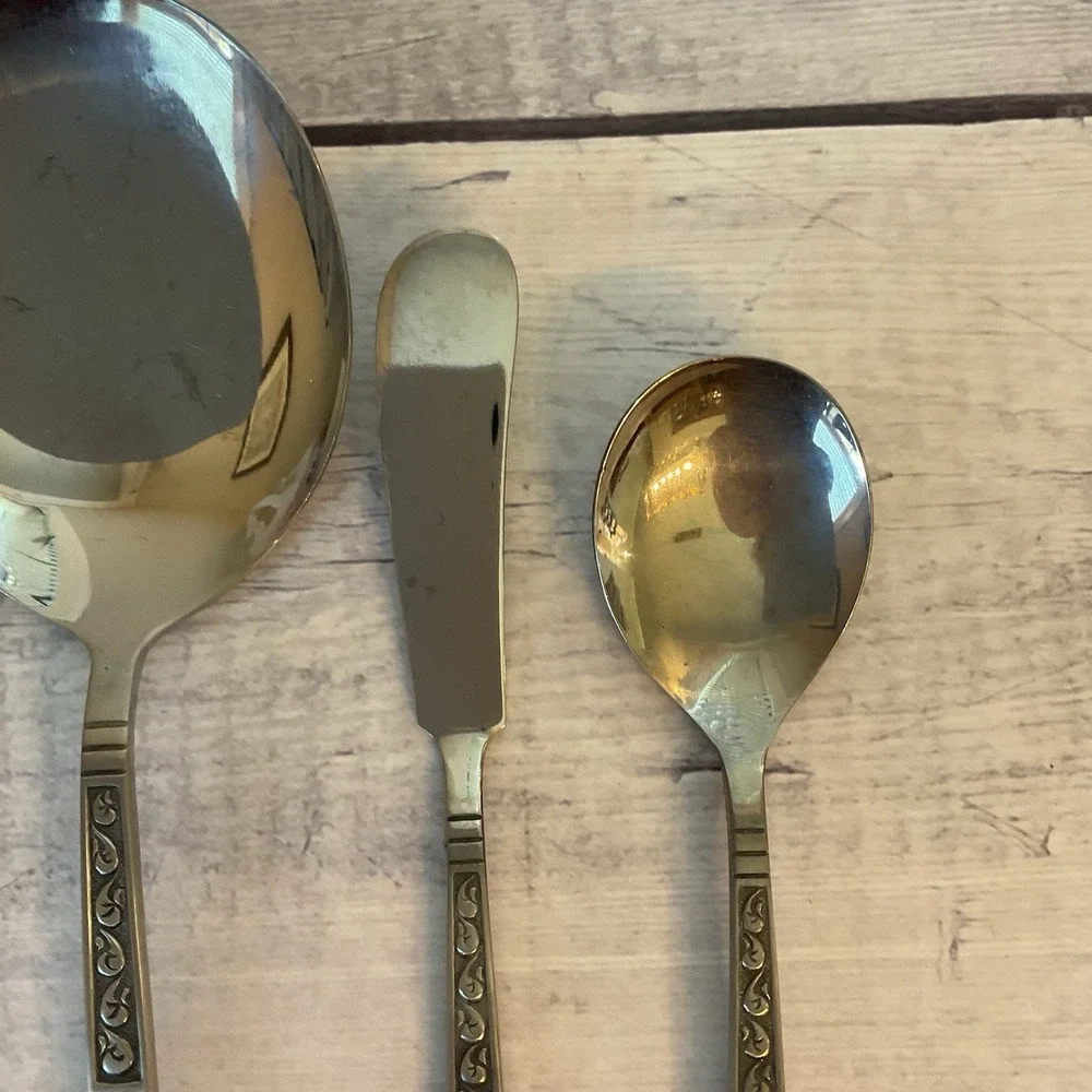 Riviera RIF4 Stainless Flatware Japan Set Of 4 Serving Pieces MCM Vintage